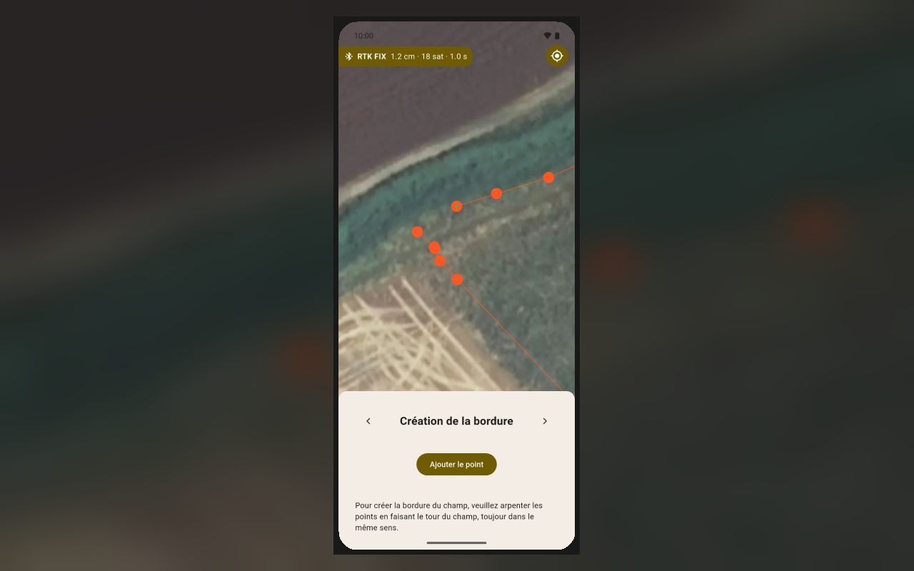 Application d'arpentage SIZA, étape 3 : Création de la bordure
