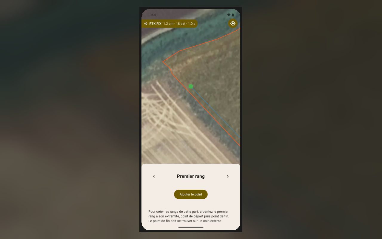 Application d'arpentage SIZA, étape 5 : Premier rang