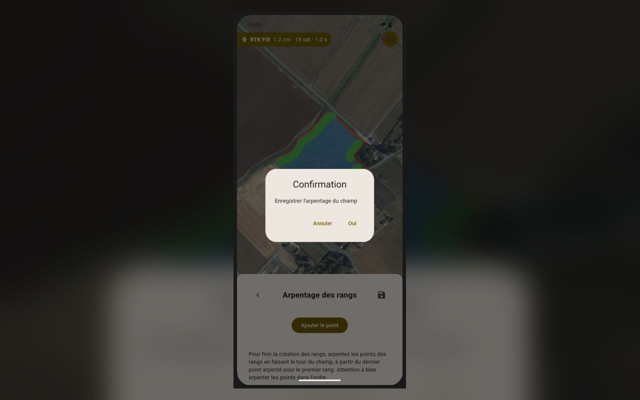 Application d'arpentage SIZA, étape 8 : Enregistrement