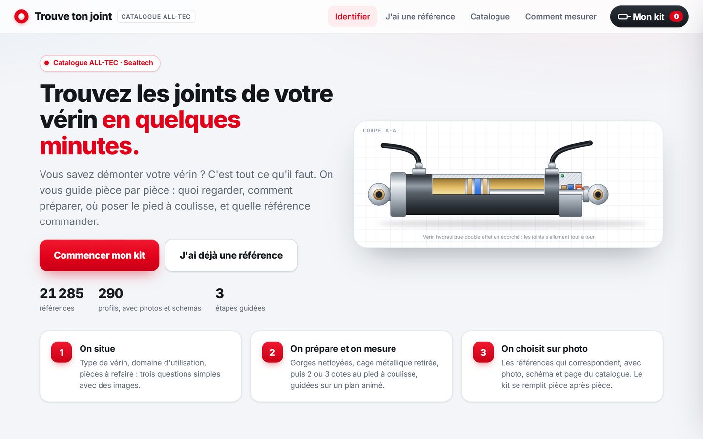 Trouve ton joint, étape 1 : Accueil