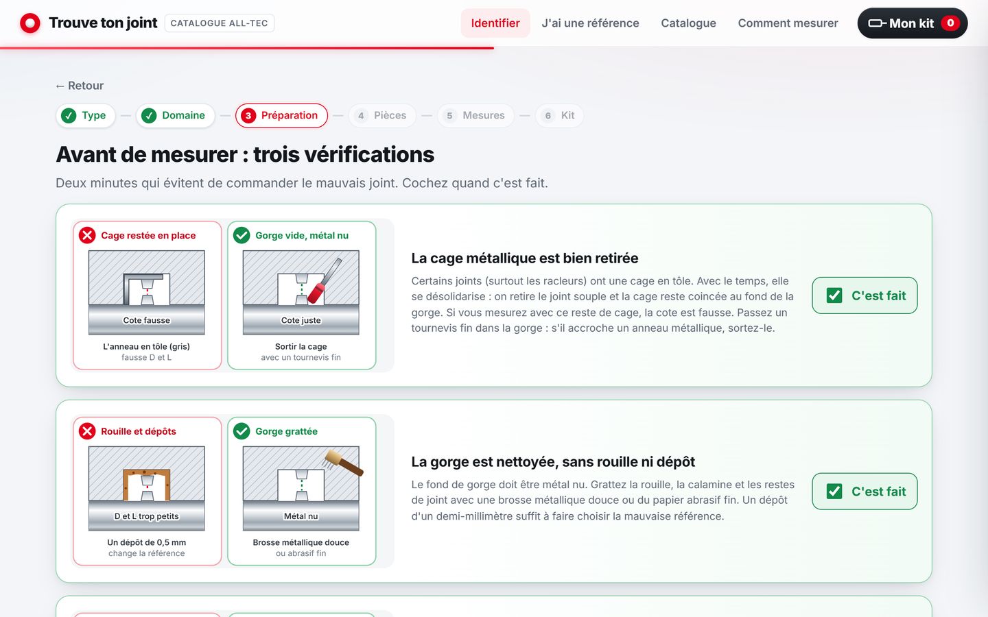 Trouve ton joint, étape 4 : Préparation guidée